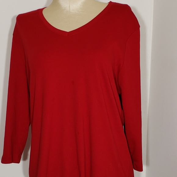 St John's Bay long sleeved red cotton Tee size PL - Picture 6 of 6
